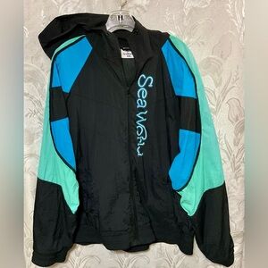 Sea World Waterproof Black Blue Jacket